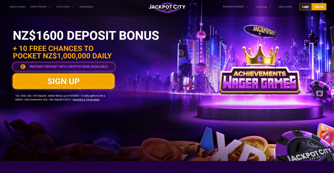 Jackpot City casino homepage